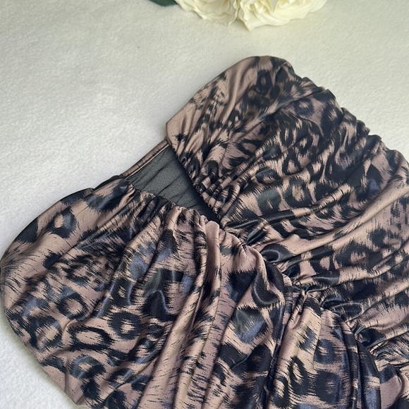 FOREVER21 mesh detail cheetah / leopard strapless dress SIZE SMALL - Picture 3 of 3